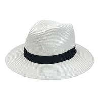 Women adjustable panama white hat