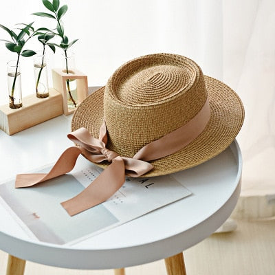 Summer Sun Straw Hat with Ribbon