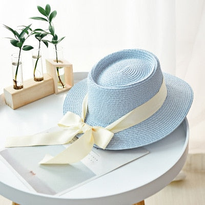 Summer Sun Straw Hat with Ribbon