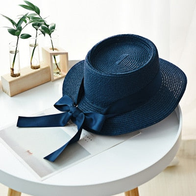 Summer Sun Straw Hat with Ribbon