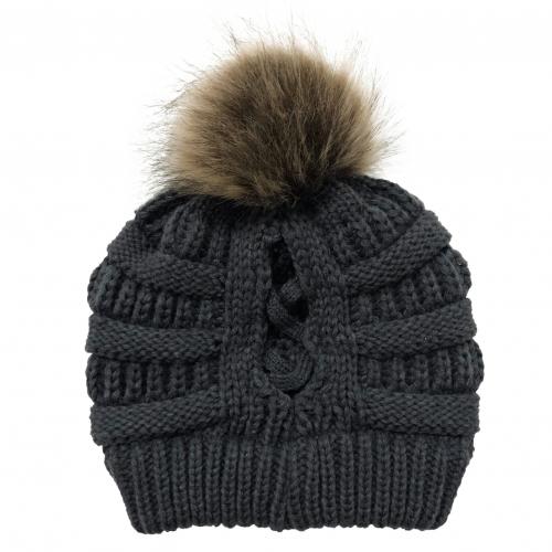 Pompom Ponytail Beanie