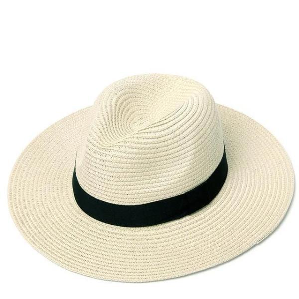Women adjustable panama white hat